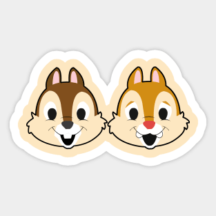 Chip Dale Transparent Faces Sticker